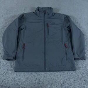Columbia Jacket Mens Large Gray Gate Racer II Softshell Insulated Skiing Coat